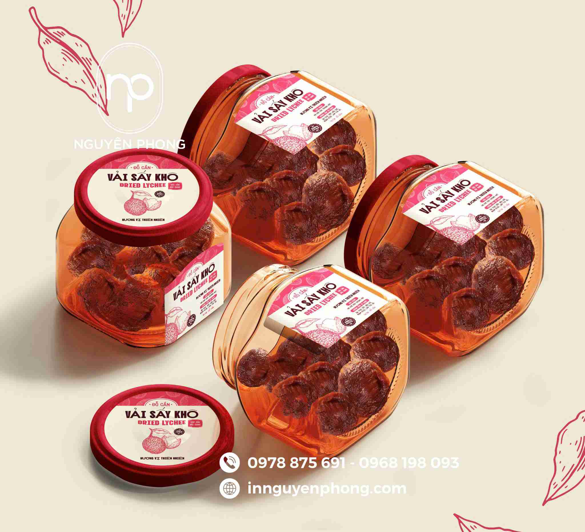 Mẫu in tem dán lọ vải sấy